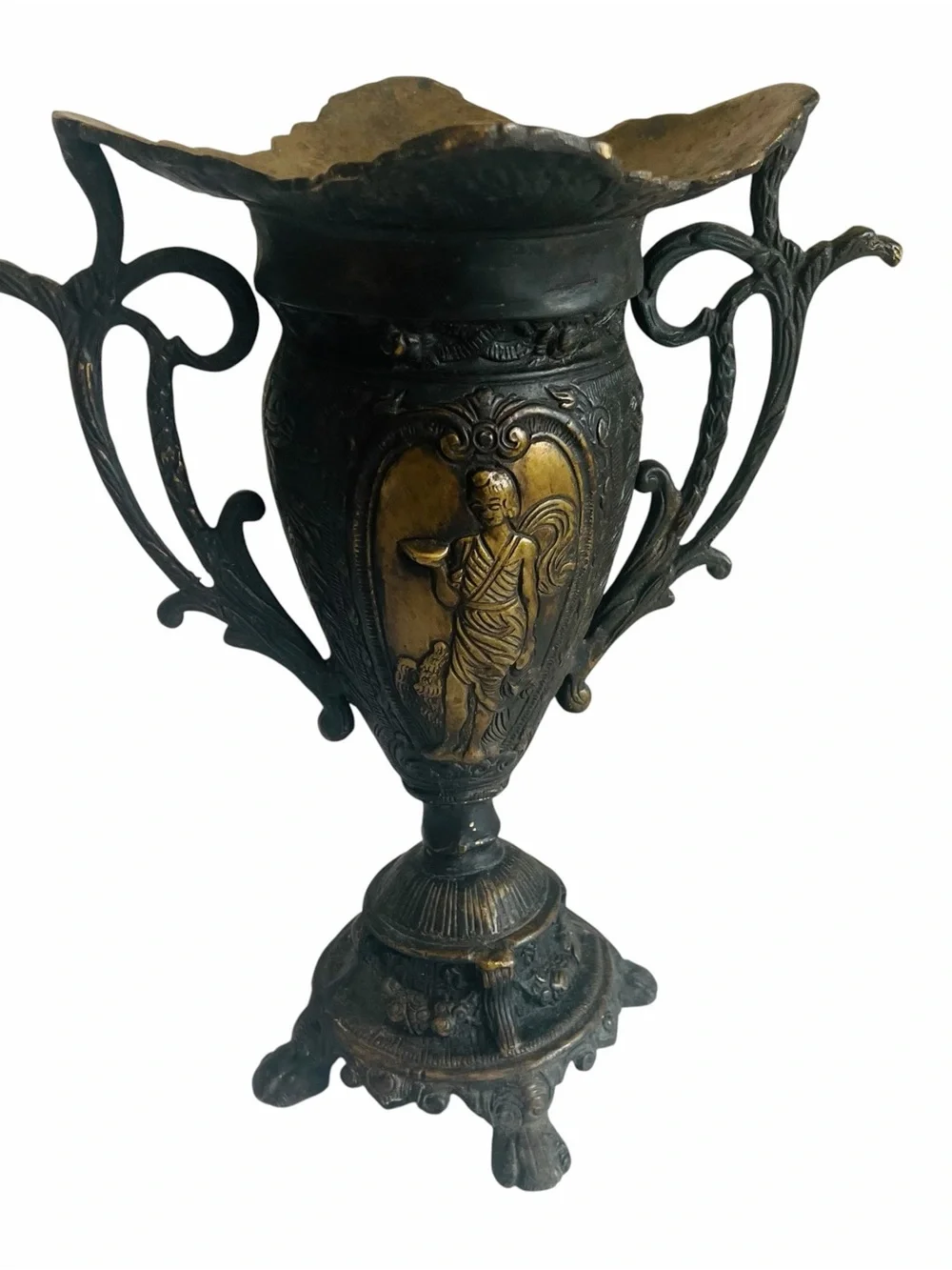 Antique Ornate Double Handle Vase -